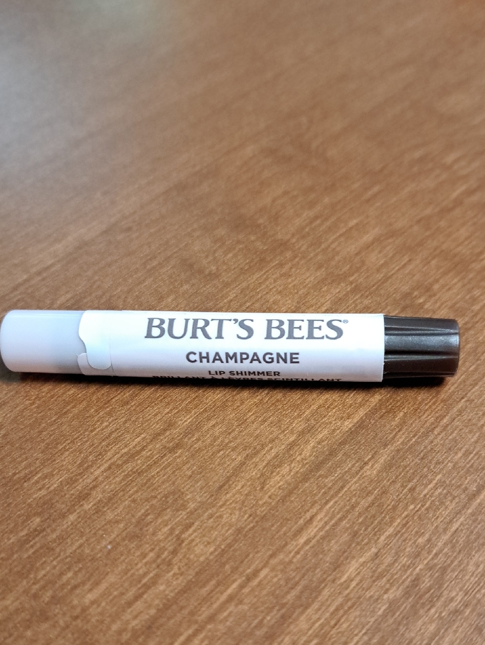 Burt's Bees Champagne Lip Shimmer - White & Brown Cap